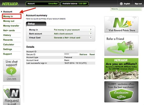 how to deposit neteller account